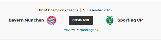 Prediksi Bayern vs Sporting 10 Desember 2025